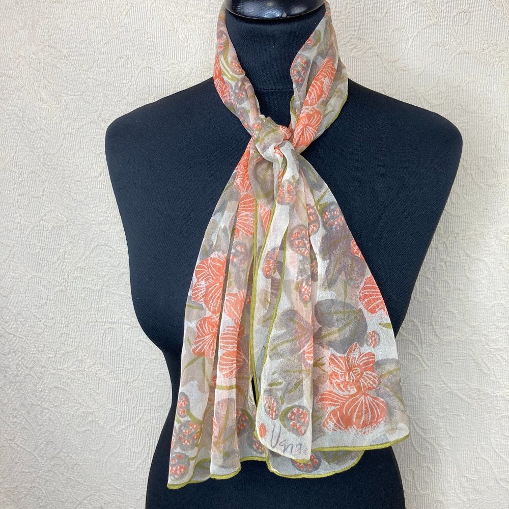 Vera Neumann 60s Ladybug Vintage Silk Chiffon Oblong Scarf